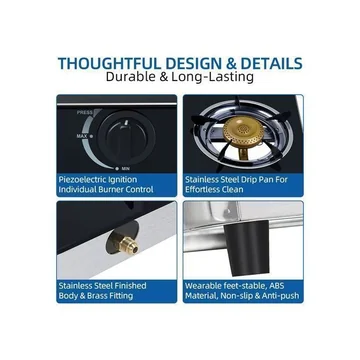 AILYONS GS014-1, 2 Burner Glass Top & Infrared Double Burner (1YR WRTY), image 4