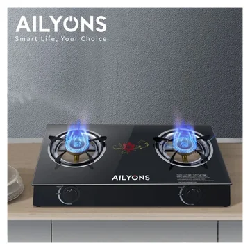 AILYONS GS014-1, 2 Burner Glass Top & Infrared Double Burner (1YR WRTY)