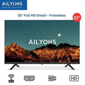 AILYONS LST3208W 32″ Smart Android FHD Frameless TV – HDMI, (1YR WRTY)