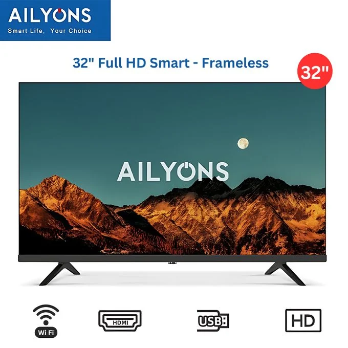 AILYONS LST3208W 32″ Smart Android FHD Frameless TV – HDMI, (1YR WRTY) — JayBright Technologies