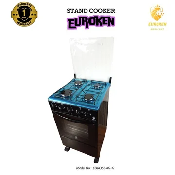 Euroken EURO55-4G+G FOUR BURNER 50X55 BLACK STANDING COOKER WITH GAS OVEN, image 5