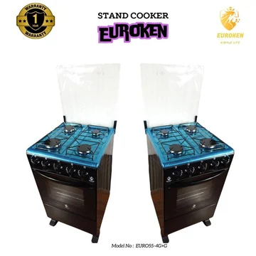 Euroken EURO55-4G+G FOUR BURNER 50X55 BLACK STANDING COOKER WITH GAS OVEN, image 3