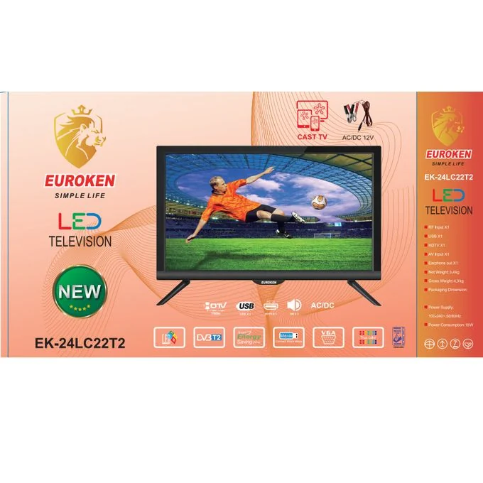 Euroken EK-24LC22T2 LED & TRUE COLOR DIGITAL TV WITH CAST CAPABILITY (22 INCHES) — JayBright Technologies