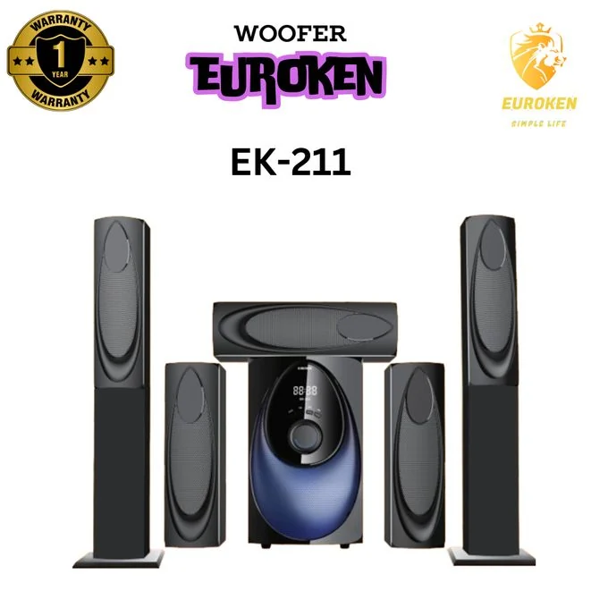 Euroken EK-211 5.1CH DIGITILALISED HOME THEATRE SOUND SYSTEM BT/USB/FM 12000W P.M.P.O — JayBright Technologies