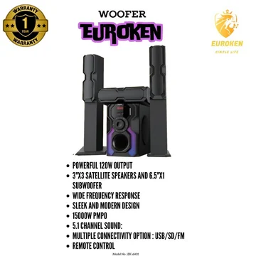 Euroken EK-6401 3.1CH DIGITILALISED HOME THEATRE SOUND SYSTEM BT/USB/FM 10000W PMPO, image 2