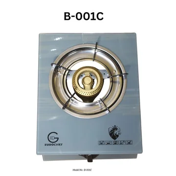 Eurochef B-001C DELUXE SINGLE BURNER AUTO IGNITION GAS COOKER WITH GLASS TOP -GREY, image 4