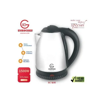 Eurochef 2.0 Ltrs Kettle With 360 Degree Cordless Base – Stainless