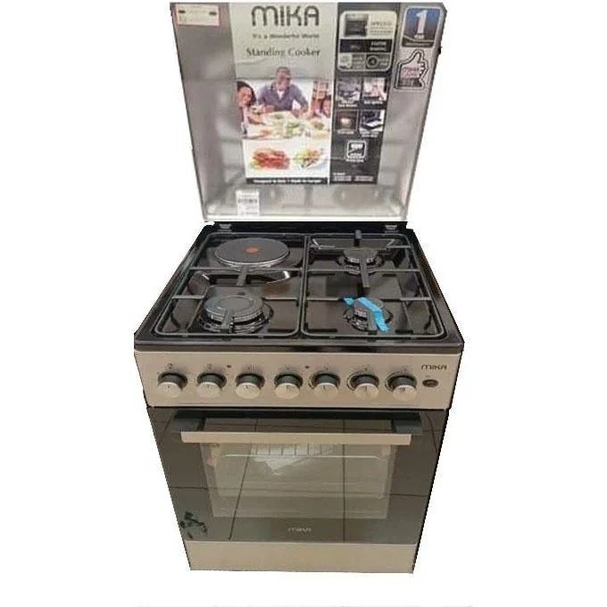 Mika 50*60, 3 Gas Pipe Burners + 1 Rapid Plate Standing Cooker,,,,,Electric Oven — JayBright Technologies