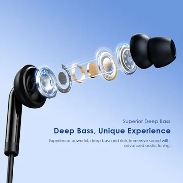 Oraimo OEP-E11 Strong Bass Earphones With Mic – Black, image 5