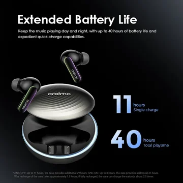 oraimo SpaceBuds Hybrid ANC True Wireless Earbuds Customized Voice Prompt, image 2