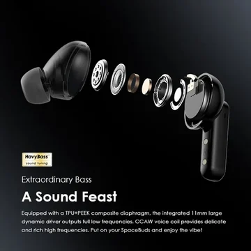oraimo SpaceBuds Hybrid ANC True Wireless Earbuds Customized Voice Prompt, image 6