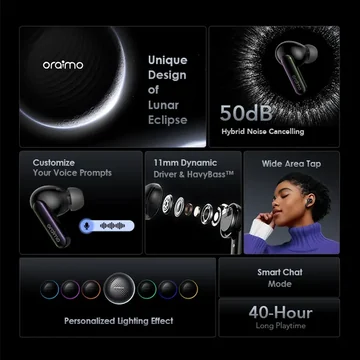 oraimo SpaceBuds Hybrid ANC True Wireless Earbuds Customized Voice Prompt, image 15