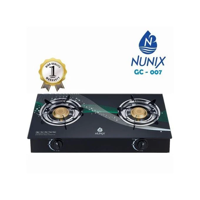 Nunix Auto Ignition Glass Top 2 Burner Gas Cooker — JayBright Technologies