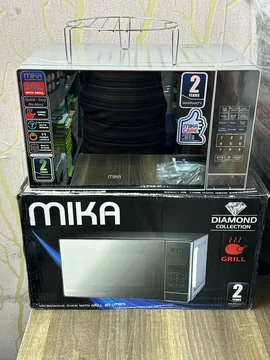 MIKA Microwave Oven, 20L, Digital, With Grill (Combi), Mirror Black