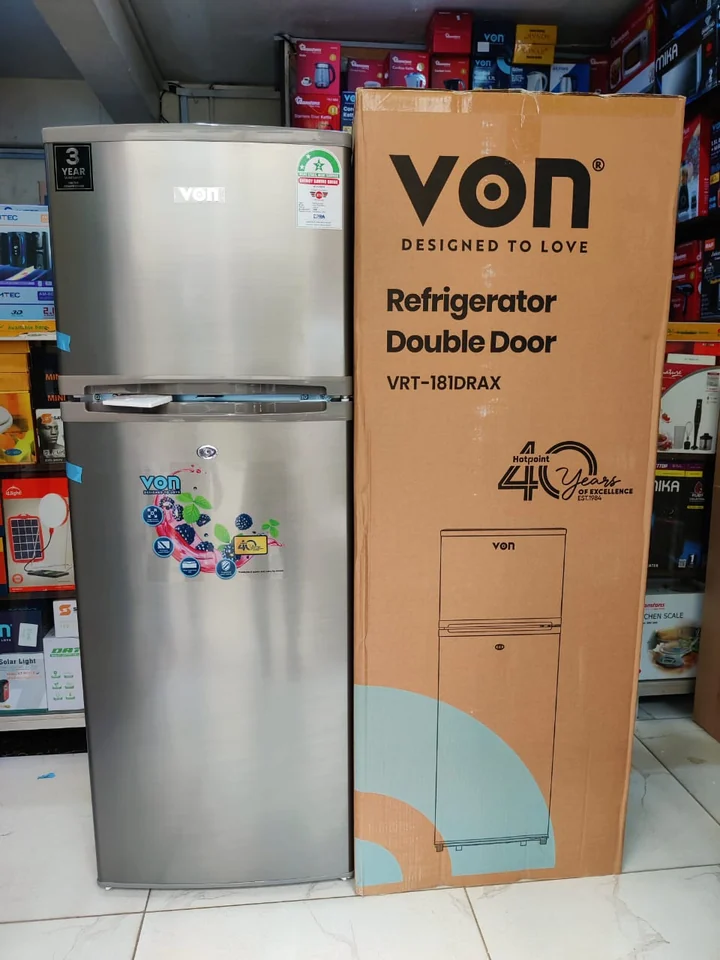 VON 181 Litres, Double Door Fridge + Free Fridge Guard — JayBright Technologies