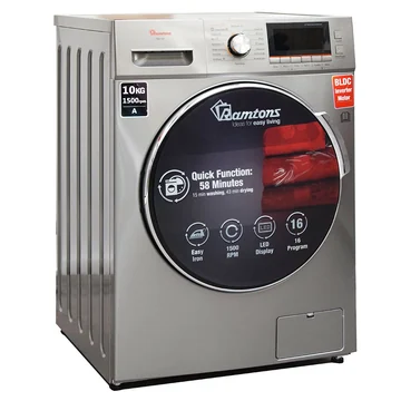 FRONT LOAD FULLY AUTOMATIC 10KG WASHER, 7KG DRYER, SILVER – RW/160, image 2