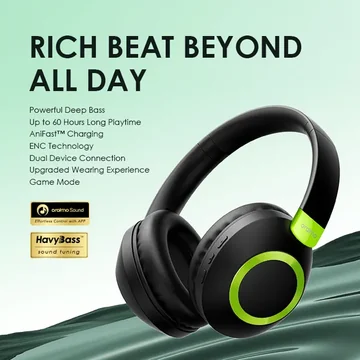 oraimo BoomPop 2 ENC Over-Ear Wireless Headphones, image 2