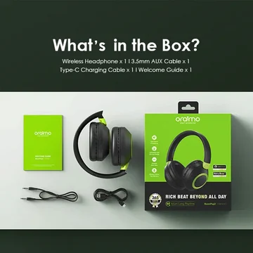 oraimo BoomPop 2 ENC Over-Ear Wireless Headphones, image 8