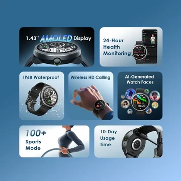oraimo Watch 5R 1.43” Amoled IP68 Smart Watch, image 3