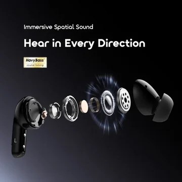 oraimo SpaceBuds 2 AI Smart 45hrs Playtime True ANC Wireless Earbuds, image 15