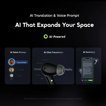 oraimo SpaceBuds 2 AI Smart 45hrs Playtime True ANC Wireless Earbuds, image 14