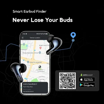 oraimo SpaceBuds 2 AI Smart 45hrs Playtime True ANC Wireless Earbuds, image 7