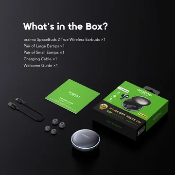 oraimo SpaceBuds 2 AI Smart 45hrs Playtime True ANC Wireless Earbuds, image 4