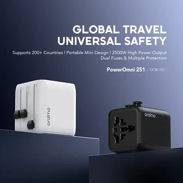 oraimo PowerOmni 251 2500W Multi-Plug Travel Converter, image 7