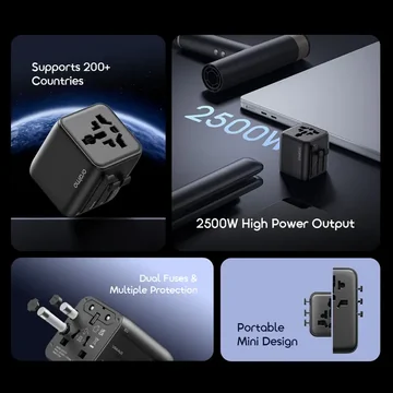 oraimo PowerOmni 251 2500W Multi-Plug Travel Converter, image 5