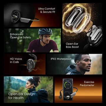 oraimo OpenCirclet 2 IPX5 Steps Tracking Open-Ear Earphones, image 13