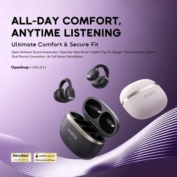 oraimo OpenSnap Clip-On Open-Ear True Wireless Earbud OPN 373, image 11