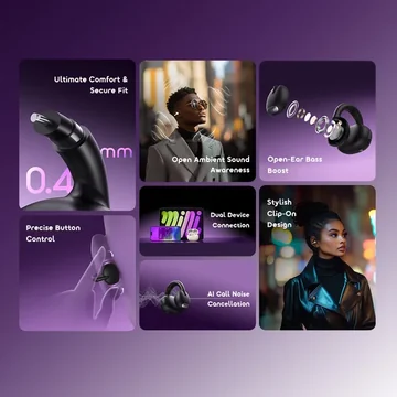oraimo OpenSnap Clip-On Open-Ear True Wireless Earbud OPN 373, image 10