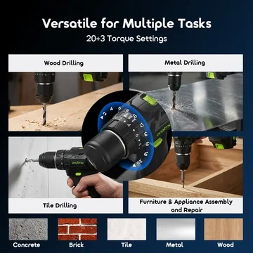 oraimo MaxDrill 20V Cordless Versatile Power Drill Driver, image 7