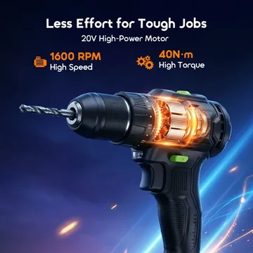 oraimo MaxDrill 20V Cordless Versatile Power Drill Driver, image 6