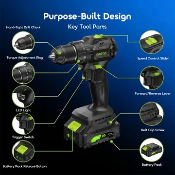 oraimo MaxDrill 20V Cordless Versatile Power Drill Driver, image 4