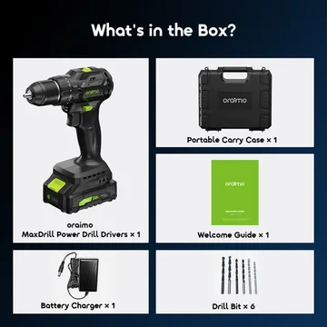 oraimo MaxDrill 20V Cordless Versatile Power Drill Driver, image 3