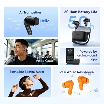 oraimo SpaceBuds Lite 2 Immersive Portable True Wireless Earbuds, image 9