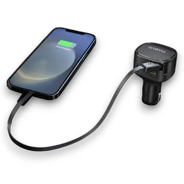 Oraimo Powerdrive 601 Pro OCC-7601T 60W Fast Car Charger With Built In Retractable Cable, image 5