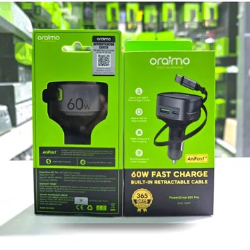 Oraimo Powerdrive 601 Pro OCC-7601T 60W Fast Car Charger With Built In Retractable Cable, image 3